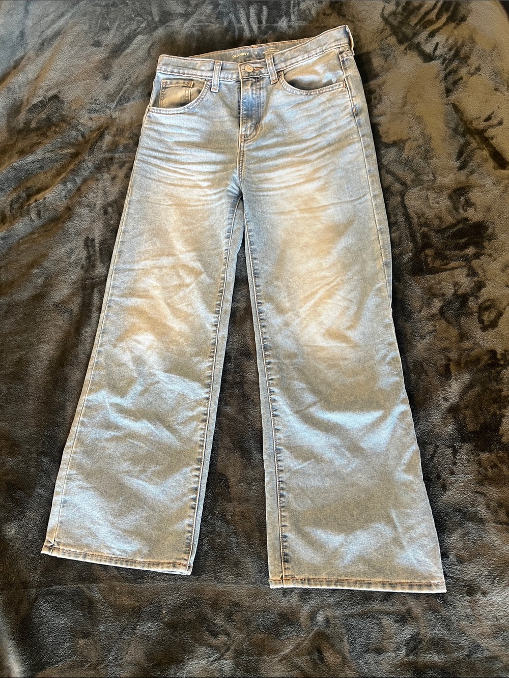 Juniors Light Wash Baggy Wide Legged Jeans - old navy